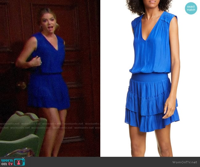 Ramy Brook Bernice Tiered Satin Dress worn by Shauna Fulton (Denise Richards) on The Bold and the Beautiful