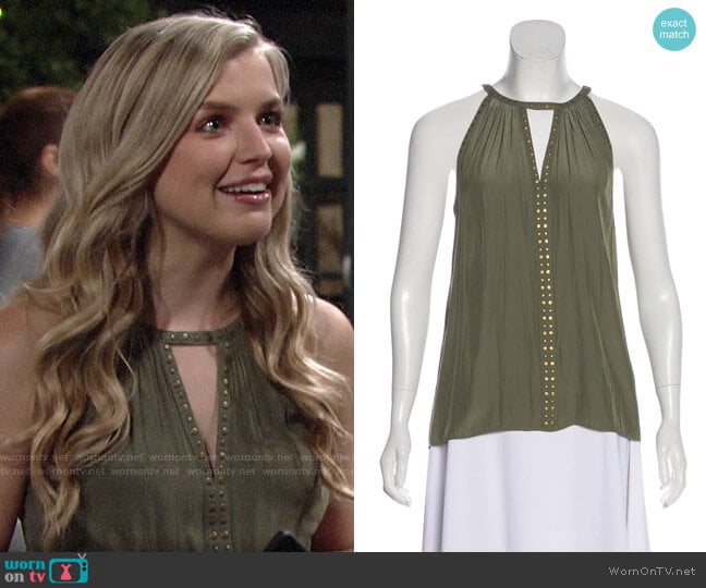 Ramy Brook Embellished Top worn by Zoe Hardisty (Anna Grace Barlow) on The Young and the Restless