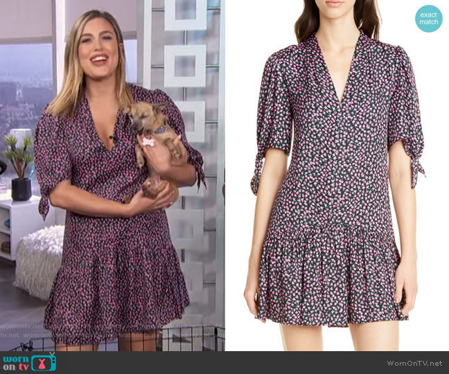 Wild Rose Print Minidress by Rebecca Taylor worn by Carissa Loethen Culiner on E! News