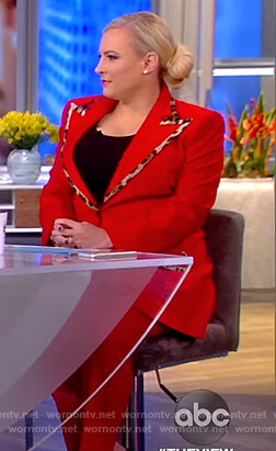 Meghan’s red blazer with leopard trim on The View