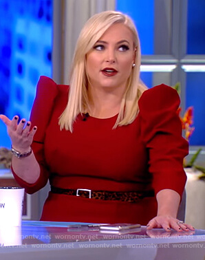 Meghan’s red puff sleeve dress on The View