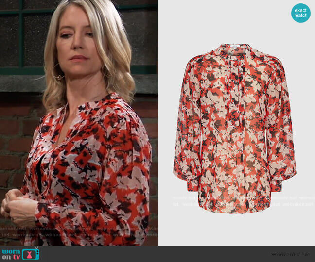 Reiss Provence Blouse worn by Nina Reeves (Cynthia Watros) on General Hospital