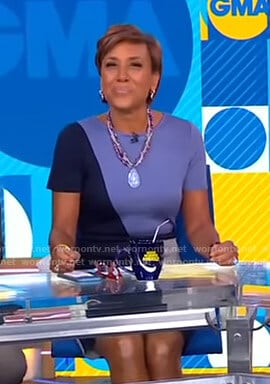Robin’s colorblock sheath dress on Good Morning America