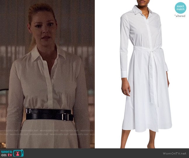 Samantha’s white shirtdress on Suits (altered)