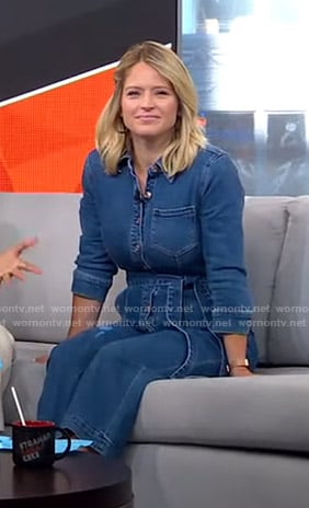 Sara’s denim jumpsuit on GMA Strahan Sara And Keke