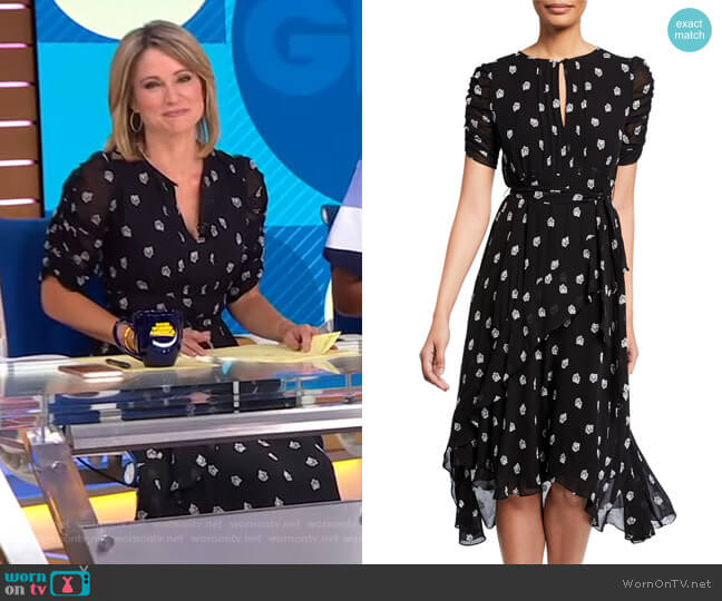 WornOnTV: Amy’s black floral dress on Good Morning America | Amy Robach ...