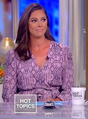 Abby's pink snakeskin jumpsuit on The View