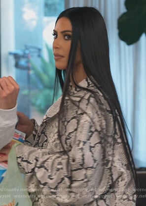 Kim's snakeskin jacket on Keeping Up with the Kardashians
