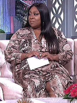 Loni’s snakeskin print wrap dress on The Real