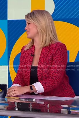 Sara’s red leopard print blazer on Good Morning America