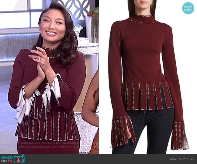 Mika Top by Staud worn by Jeannie Mai on The Real