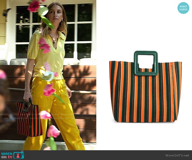 Staud Shirley Stripe Terry Satchel worn by Whitney Port (Whitney Port) on The Hills New Beginnings