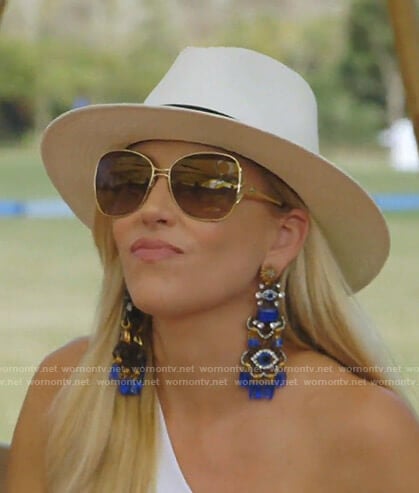 Stephanie's embellished chandelier earrings on The Real Housewives of Dallas