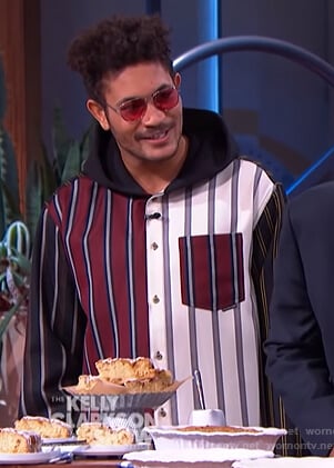 Bryce Vine’s striped colorblock shirt on The Kelly Clarkson Show