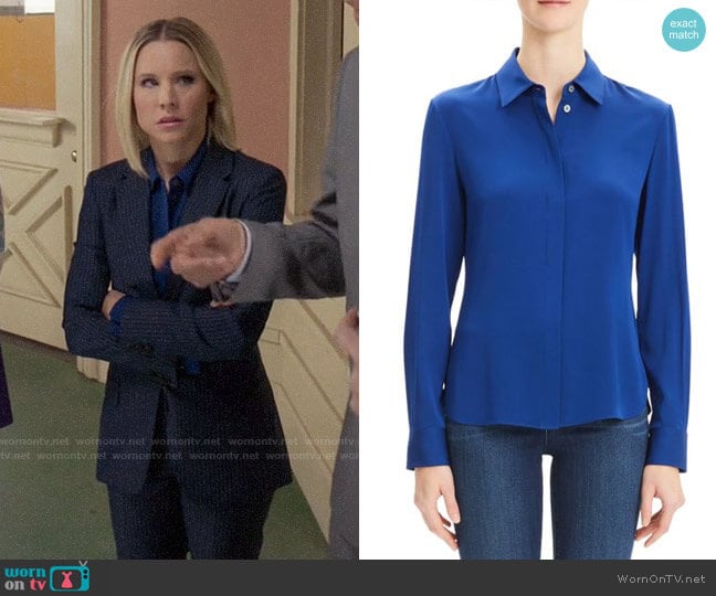 Theory Classic Fitted Shirt worn by Eleanor Shellstrop (Kristen Bell) on The Good Place