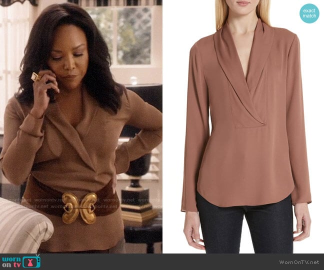 Theory Shawl Collar Blouse worn by Lady Mae Greenleaf (Lynn Whitfield) on Greenleaf