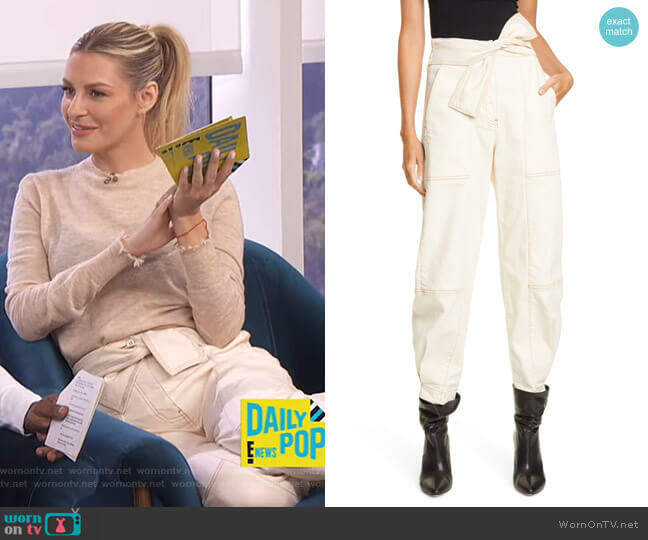 Storm Tie Waist Tapered Jeans by Ulla Johnson worn by Morgan Stewart on E! News