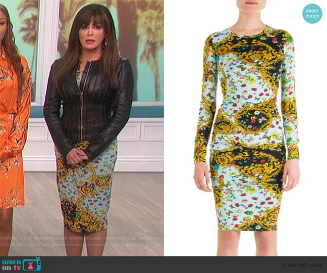 Ladybug Baroque Print Dress by Versace worn by Marie Osmond on The Talk