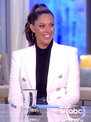 Abby’s white double breasted blazer on The View
