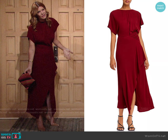 Yigal Azrouel Shirred Asymmetric Jersey Maxi Dress worn by Phyllis Summers (Michelle Stafford) on The Young and the Restless