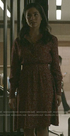 Yoli’s red floral long sleeved dress on Pearson
