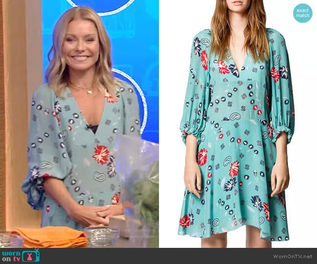 Remi Daisy Printed Silk Dress by Zadig & Voltaire worn by Kelly Ripa on Live with Kelly and Mark