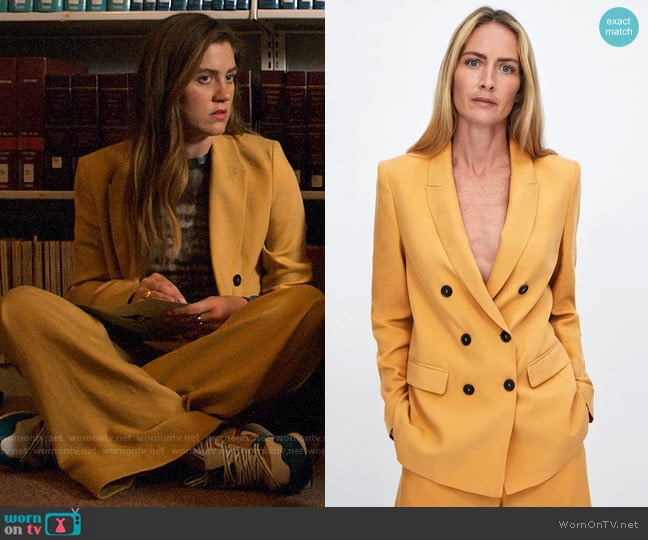 Zara Double Breasted Blazer worn by McAfee (Laura Dreyfuss) on The Politician