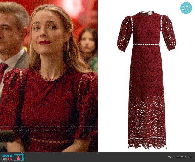 Zimmermann Jaya Wave Cotton Dress worn by Ainsley Howard (Rebecca Rittenhouse) on Four Weddings and a Funeral