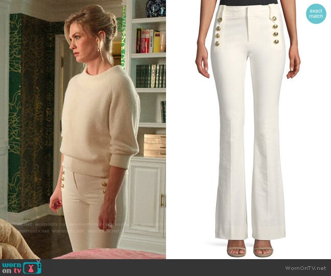 10 Crosby Derek Lam Robertson Flare Pants worn by Lizbeth Sloan (January Jones) on The Politician