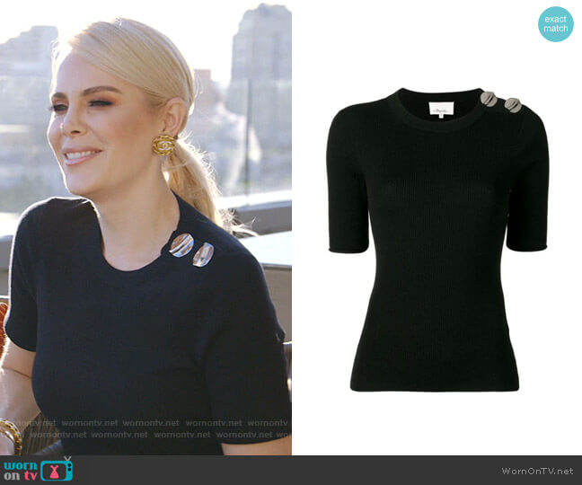 Sweater with Silver Button Detail by 3.1 Phillip Lim worn by Kameron Westcott on The Real Housewives of Dallas