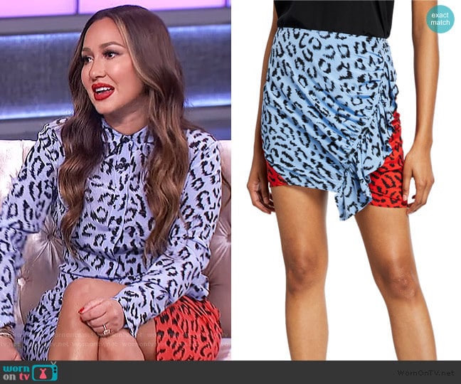 Geller Printed Two-Tone Ruffle Skirt by A.L.C. worn by Adrienne Houghton on The Real