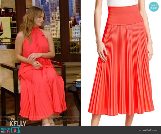 WornOnTV: Debby Ryan’s red pleated sleeveless top and skirt on Live ...