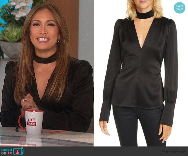 Hirsch Cutout Top by A.L.C. worn by Carrie Inaba on The Talk