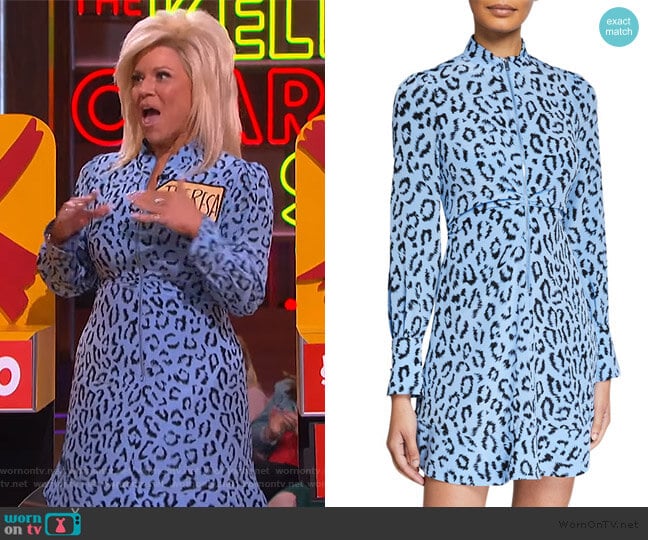 Marcella Zip-Front Leopard Short Dress by A.L.C. worn by Theresa Caputo on The Kelly Clarkson Show