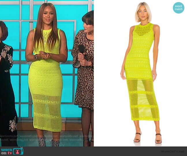 Monaghan Sleeveless Crochet Dress by A.L.C. worn by Eve on The Talk