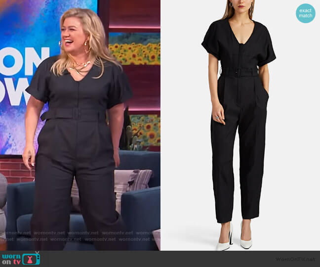 Quinton Linen-Blend Jumpsuit by A.L.C. worn by Kelly Clarkson  on The Kelly Clarkson Show
