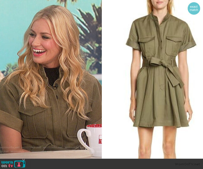 Bryn Belted A-Line Dress by A.L.C. worn by Beth Behrs on The Talk