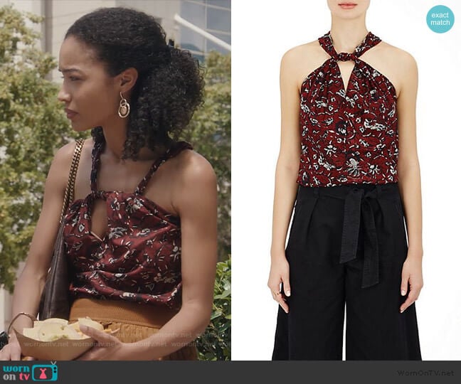 Acan Floral Cotton Top by Isabel Marant Etoile worn by Erinn Westbrook on The Resident