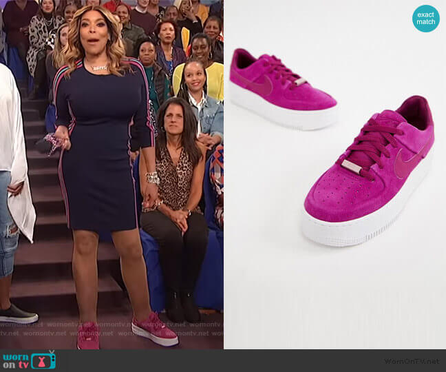 Air Force 1 Sage Sneakers in Berry by Nike worn by Wendy Williams on The Wendy Williams Show