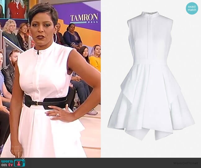 Panelled cotton-pique mini dress by Alexander McQueen worn by Tamron Hall on Tamron Hall Show