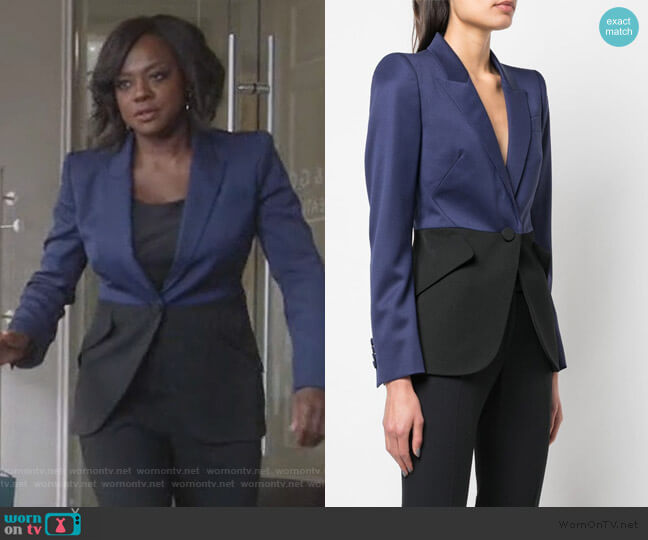 Two-tone Blazer by Alexander McQueen worn by Annalise Keating (Viola Davis) on How to Get Away with Murder