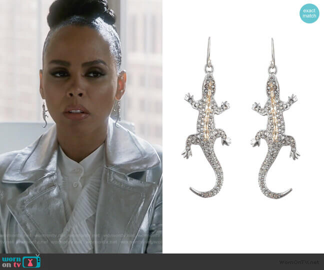 Crystal Encrusted Lizard Wire Earrings by Alexis Bittar worn by Tegan Price (Amirah Vann) on How to Get Away with Murder