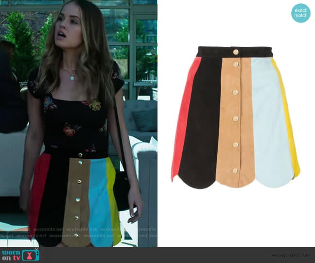 Rudie Suede Mini Skirt by Alice + Olivia worn by Patty Bladell (Debby Ryan) on Insatiable