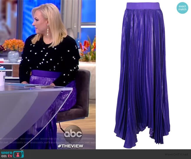 Pleated Maxi Skirt by Alice + Olivia worn by Meghan McCain on The View