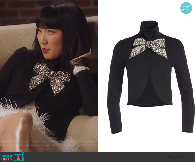 Addison Embellished Bow Jacket by Alice + Olivia worn by Mei Lin (Poppy Liu) on Sunnyside