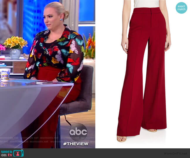 Dylan High-Waist Wide-Leg Pants by Alice + Olivia worn by Meghan McCain on The View