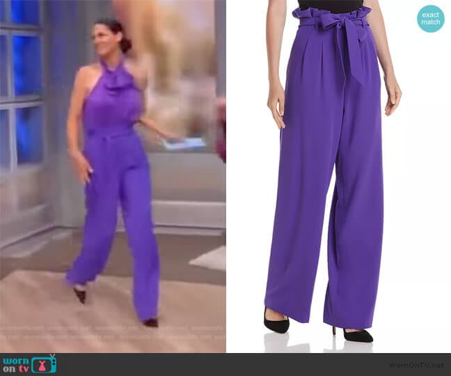 Farrel Pleated Paperbag-Waist Pants by Alice + Olivia worn by Abby Huntsman on The View