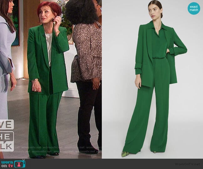 Kylie Blazer and Dylan Pants by Alice + Olivia worn by Sharon Osbourne on The Talk