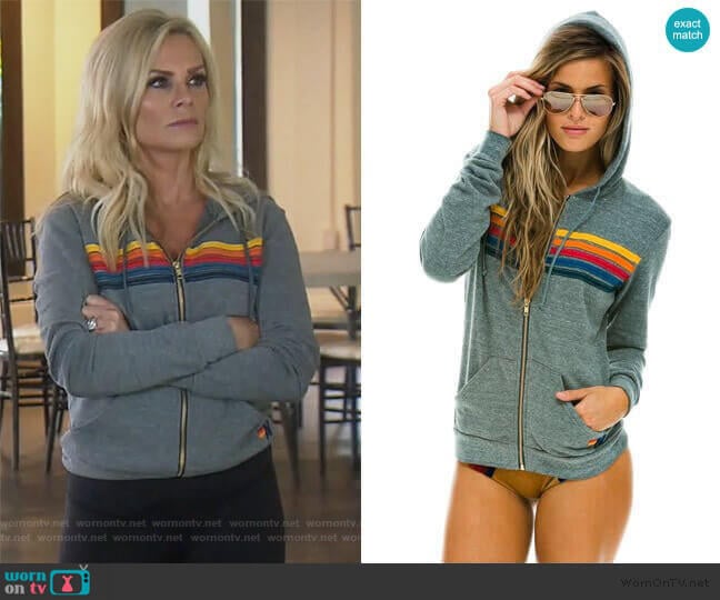 5 Stripe Hoodie by Aviator Nation worn by Tamra Judge on The Real Housewives of Orange County