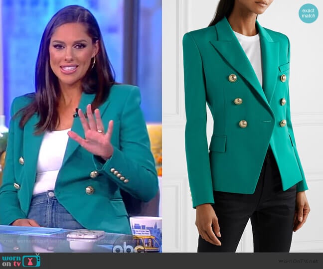 Double-breasted Wool Blazer by Balmain worn by Abby Huntsman on The View